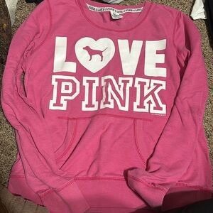 Pink-Victoria’s secret sweatshirt and sweatpants